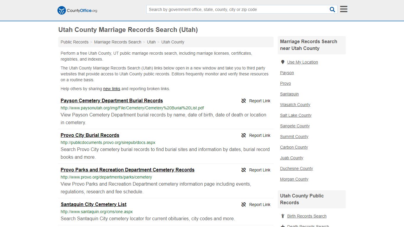 Utah County Marriage Records Search (Utah) - County Office